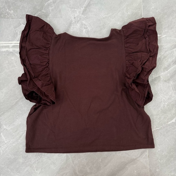 Women’s A New Day Double Flutter Short Sleeve Slim Fit Top Butterfly Ruffle XL - Picture 10 of 15